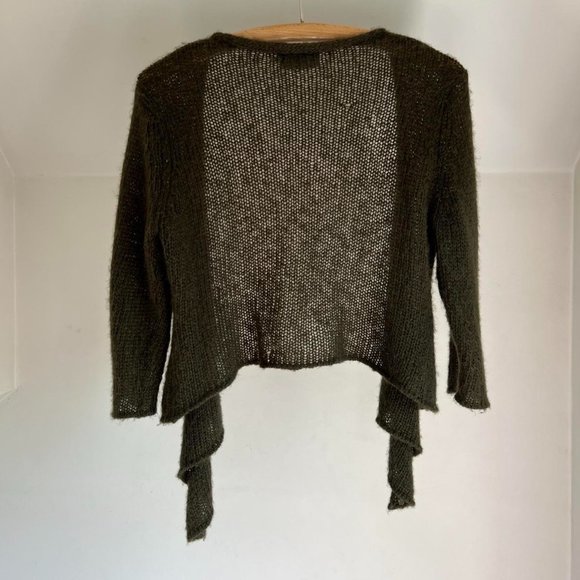 Wooden Ships Mohair Blend Lightweight Balletcore Cardigan Cropped Wrap Shrug Top - Picture 6 of 7